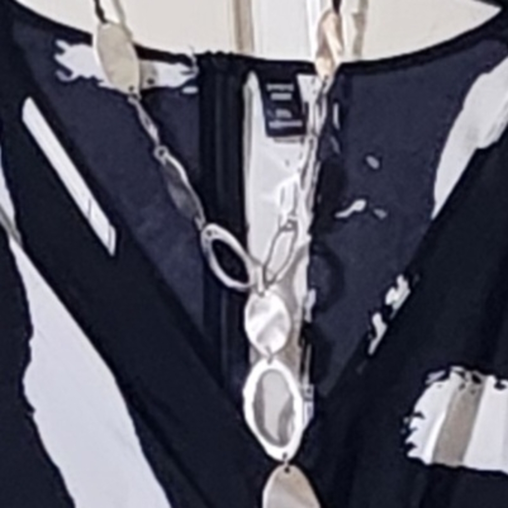 SHEIN Black and White Wrap Sundress FREE NECKLACE!! - Picture 5 of 5